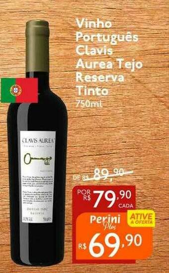 Perini Vinho Português Clavis Aurea Tejo Reserva Tinto oferta