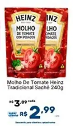 Super Lagoa Molho De Tomate Heinz Tradicional Saché oferta