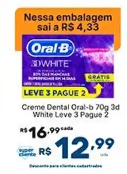Super Lagoa Creme Dental Oral-b 3d White Leve 3 Pague 2 oferta