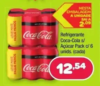Costazul Supermercados Refrigerante Coca Cola s/ Acucar pack c/ 6 unids. oferta