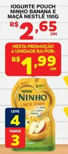 Roldão Iogurte pouch ninho banana e maçã nestlé oferta