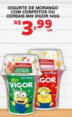 Roldão Iogurte de morango com confeitos ou cereais mix vigor oferta