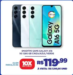 DB Supermercados Smartph sams galaxy A16 5G 128G GB CINZA/AZUL/VERDE oferta