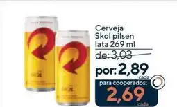 Coop Cerveja Skol pilsen lata oferta