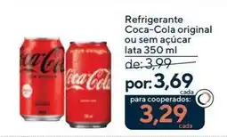 Coop Refrigerante Coca-Cola original ou sem açúcar lata oferta