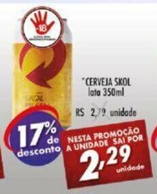 Vencedor Atacadista Cerveja Skol lata 350ml oferta
