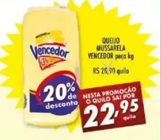 Vencedor Atacadista Queijo Mussarela Vencedor 1kg oferta
