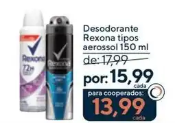 Coop Desodorante Rexona tipos aerossol oferta