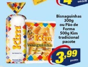Vencedor Atacadista Bisnaguinhas 300g ou Pao de Forma 500g Kim tradicional pacote oferta