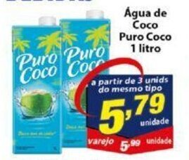 Vencedor Atacadista Agua de Coco Puro Coco 1L oferta