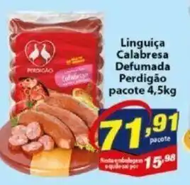 Vencedor Atacadista Linguica Calabresa Defumada Perdigao pacote 4.5kg oferta