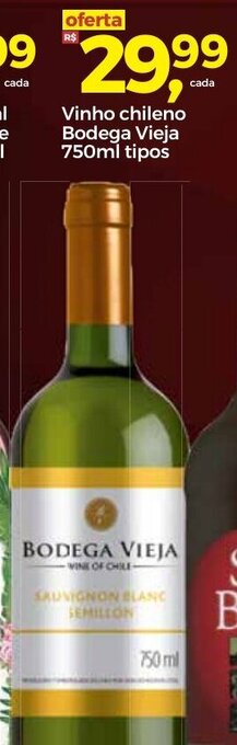 Vinho Chileno Bodega Vieja 750ml - tipos