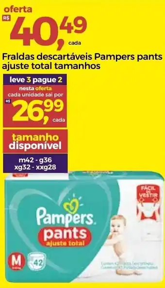 Frangolândia Fraldas Descartaveis Pampers Pants Ajuste Total tamanhos oferta