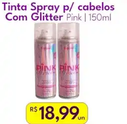 Supermercados Baklizi Tinta Spray p/ cabelos Com Glitter Pink | 150ml oferta