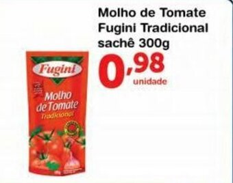 Roldão Molho de Tomate Fugini Trad. sachet 300g oferta