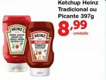 Roldão Ketchup Heinz Tradicional ou Picante 379g oferta