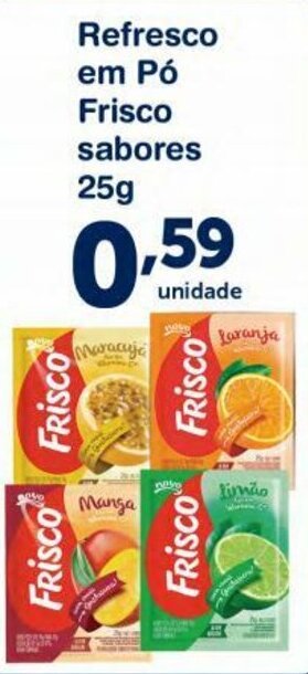 Roldão Refresco em po Frisco Sabores 25g oferta