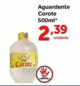 Roldão Aguardente Corote 500ml oferta