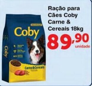 Roldão Racao para caes Coby Carne & Cereais 18kg oferta