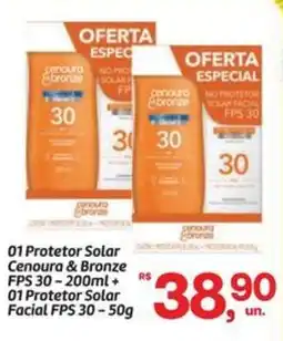 Fort Atacadista 01 Protetor Solar Cenoura & Bronze FPS 30 + 01 Protetor Solar Facial FPS 30 oferta