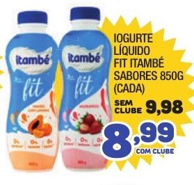 Costazul Supermercados Iogurte Liquido Fit Itambe Sabores 850g oferta