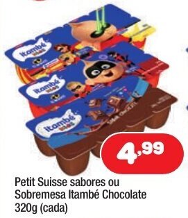 Petit Suisse sabores ou Sobremesa Itambe Chocolate 320g