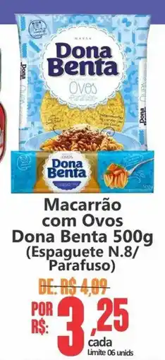 Big Supermercados Macarrão com Ovos Dona Benta oferta