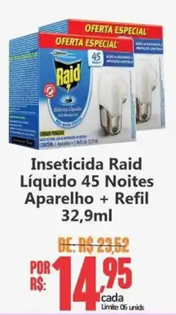 Big Supermercados Inseticida Raid Líquido 45 Noites Aparelho + Refil oferta