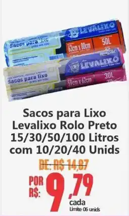 Big Supermercados Sacos para Lixo Levalixo Rolo Preto oferta