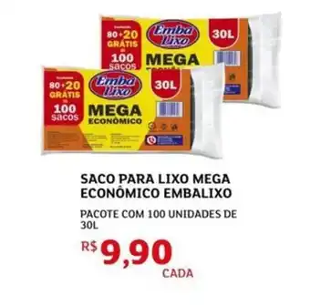 Saco para lixo mega econômico embalixo