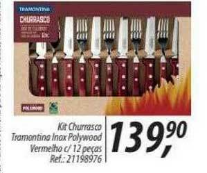 Asun Kit Churrasco Tramontina Inox Polywood Vermelho C 12 Peças oferta