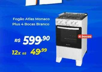 Fogão Atlas Monaco Plus 4 Bocas Branco