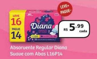 Drogasmil Absorvente Regular Diana Suave Com Abas L16p14 oferta