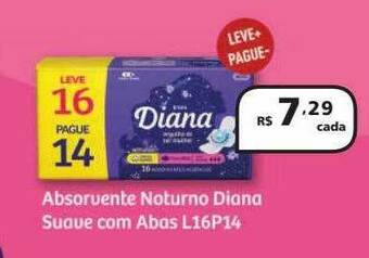 Drogasmil Absorvente Noturno Diana Suave Com Abas L16p14 oferta