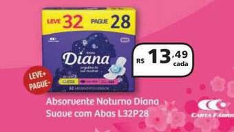 Drogasmil Absorvente Noturno Diana Suave Com Abas L32p28 oferta