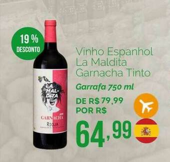 Oba Hortifruti Vinho Espanhol La Maldita Garnacha Tinto 19% Desconto oferta
