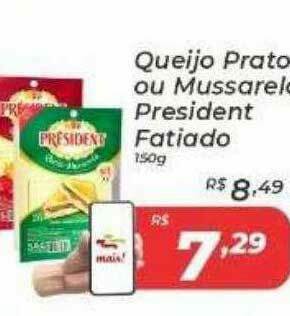 Peruzzo Queijo Prato Ou Mussarela President Fatiado oferta