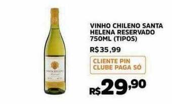 Pinheiro Supermercado Vinho Chileno Santa Helena Reservado Tipos oferta