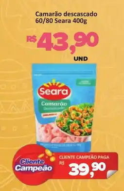 Paulistão Supermercados Camarão descascado 60/80 Seara oferta