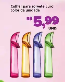 Paulistão Supermercados Colher para sorvete Euro colorida unidade oferta