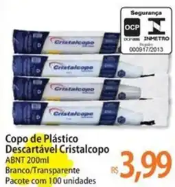 Atacadão Copo de Plástico Descartável Cristalcopo oferta
