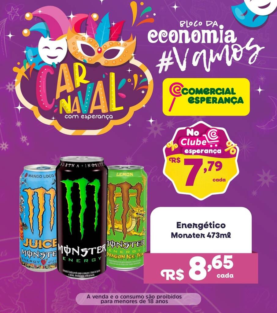 Promoção e preço Monster Comercial Esperança – fev. 2026