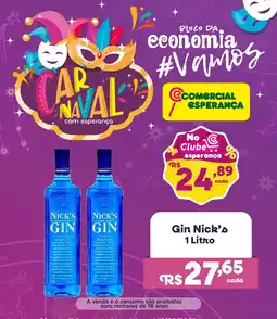 Comercial Esperança Gin Nick's oferta