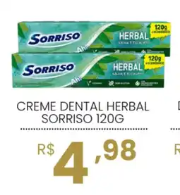 Mercadão Atacadista Creme dental herbal sorriso oferta