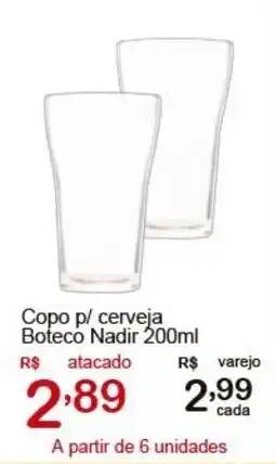 Giga Atacado Copo p/ cerveja Boteco Nadir oferta