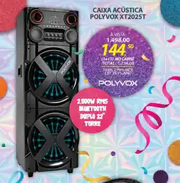 Lojas Cem Caixa acústica polyvox xt2025t oferta