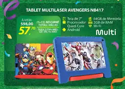 Lojas Cem Tablet multilaser avengers nb417 oferta
