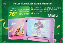 Lojas Cem Tablet multilaser barbie m8 nb434 oferta