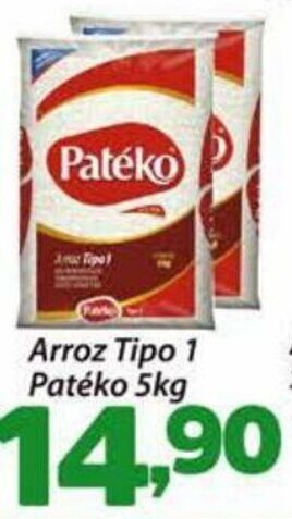 Confiança Supermercados Arroz tipo 1 Pateko 5kg oferta