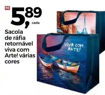 Sacola de rafia retornavel viva com Arte! varias cores